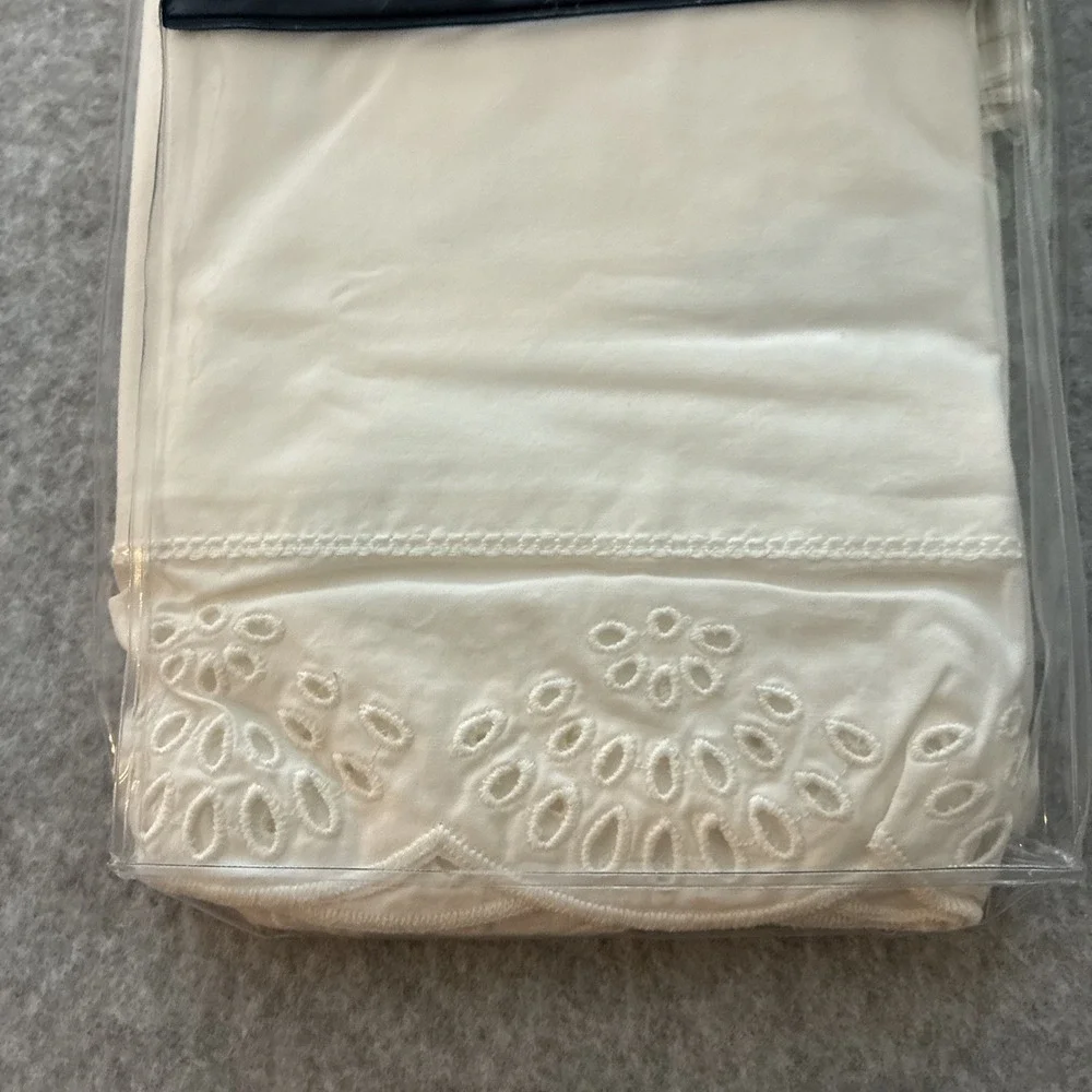 Ralph Lauren CRESTWOOD Standard WHITE LACE Pillow Sham Georgica NEW